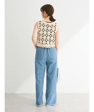 Green Parks かぎ針編みニットベスト Ivory