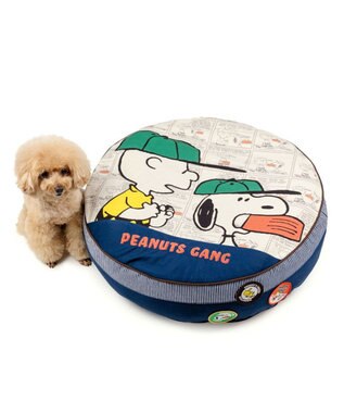 PET PARADISE スヌーピー クッション ワッペン Ｍ ネイビー×ホワイト