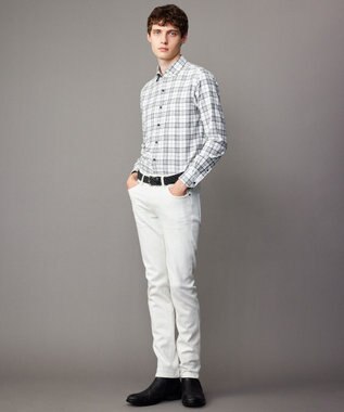 JOSEPH ABBOUD 【柔らか/暖かい】ファインブラッシュド ネル チェック シャツ ライトグレー系4