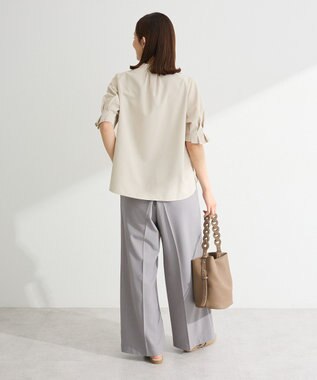 Green Parks タックショートスリーブブラウス Beige