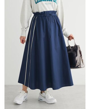 Green Parks サイドラインフレアスカート Navy