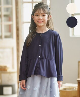  【UVカット・接触冷感】【150-160㎝】サラリとスナップ カーディガン