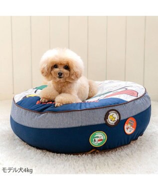 PET PARADISE スヌーピー クッション ワッペン Ｍ ネイビー×ホワイト