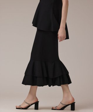 GRACE CONTINENTAL ティアードニットスカート ブラック