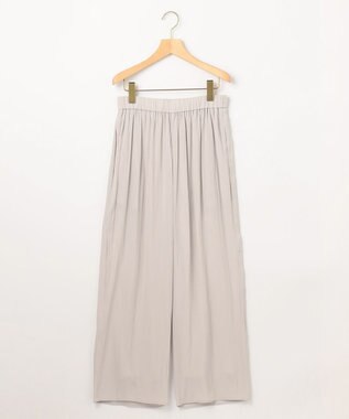 組曲 【洗える】ギャザーライトデシン パンツ ロング丈 ベージュ系