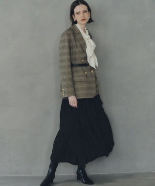 YECCA VECCA アシンメトリーラッフルスカート Black