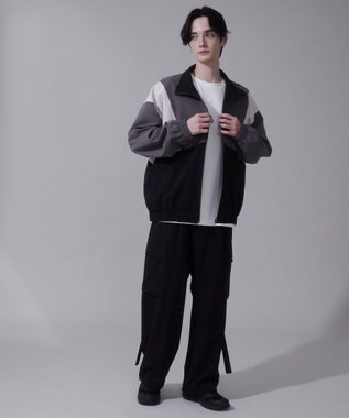 WEGO トロミスタンドブルゾン ブラック中濃色