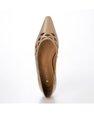 MODE ET JACOMO <carino>レーザーカットフラットパンプス ベージュ