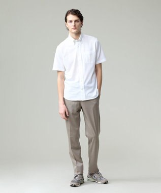 J.PRESS MEN 酷暑の清潔感もこれ一枚で【吸水速乾 / 抗菌防臭 / 防シワ】【J.PRESS OXFORD JERSEY】カノコインレイ半袖 シャツ / B.D. ホワイト系