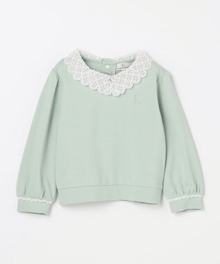 組曲 KIDS 【110-140㎝】レースカラー トレーナー ミントグリーン