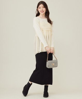 ANY SIS 【洗える】チュールレイヤード キャミソール アイボリー