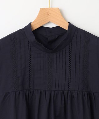 組曲 レースコンビタックディテール ブラウス ブラック系