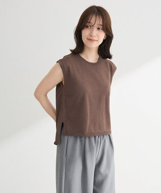 Green Parks ・Ｐｅｔｉｔ　Ｆｌｅｕｒ　ノースリリネンライクニット Charcoal Gray