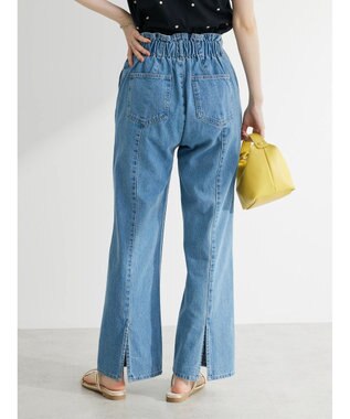 Green Parks ・ＥＬＥＮＣＡＲＥ　ＤＵＥ　バックスリットデニムパンツ Light Indigo