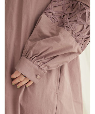 CRAFT STANDARD BOUTIQUE 袖レース使いワンピース Mocha