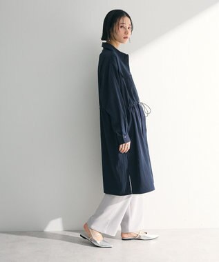 Green Parks ミディ丈ミリタリーシャツワンピース Dark Navy