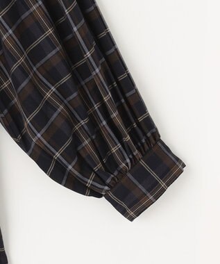 ANY 【洗える】ピンタックチェックブラウス ネイビー系5