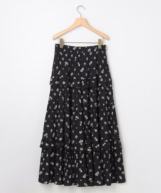 組曲 S 【加藤ローサさん着用 / レングス調整可能】ギャザーライトデシンティアード スカート ブラック系5