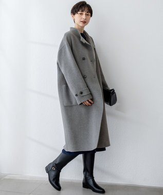 23区 【VERY掲載】MANTECOPureリバー スタンドカラーコート ミディアムグレー系