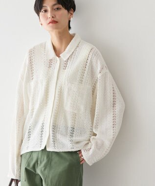 AMERICAN HOLIC Ｗポケットレースシャツ Off White