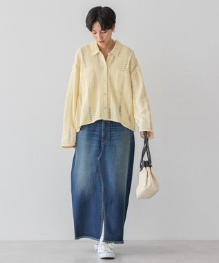 AMERICAN HOLIC Ｗポケットレースシャツ Light Yellow