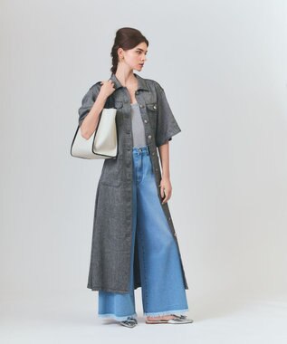GRACE CONTINENTAL リネンデニムライクワンピース ブラック