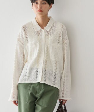 AMERICAN HOLIC Ｗポケットレースシャツ Off White