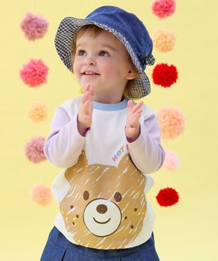 MIKI HOUSE HOT BISCUITS 【80-120cm】ビッグフェイスプリント 長袖Tシャツ