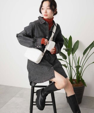 WEGO ポーチ付きスクエアショルダー ホワイト