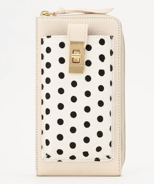 UNBILLION perche 牛革ハラコタイプ×ゴートモバイルウォレットショルダー