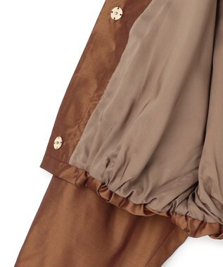 BEIGE， SULFUR / シルク混ショート丈バルーンブルゾン Brown