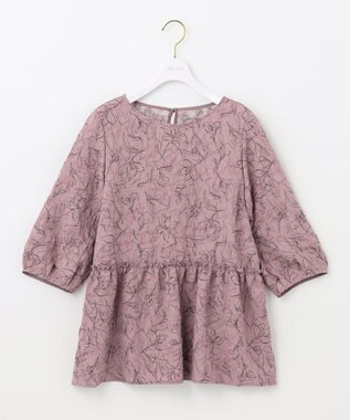 ANY SIS 【洗える】フラワーフクレジャガード ブラウス  モカピンク×スレート