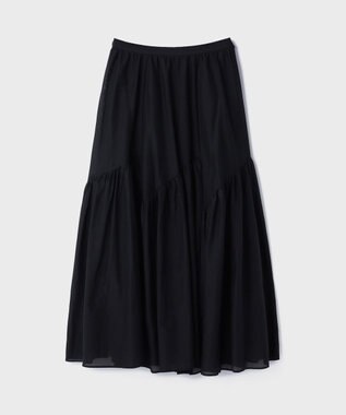 GRACE CONTINENTAL コットンシルクティアードスカート ブラック