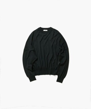 ATON SHEER WOOL | クルーネックセーター BLACK