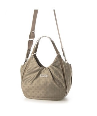 Y'SACCS ドット柄ジャガードエナメルアクセント2wayトート ライトグレー