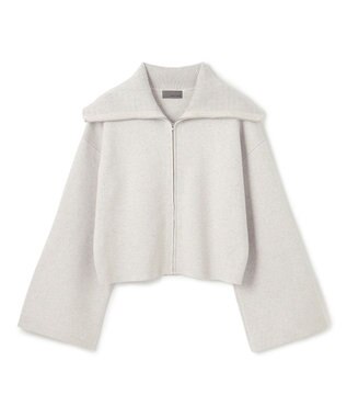 カシミヤブレンドニット ジップアップブルゾン