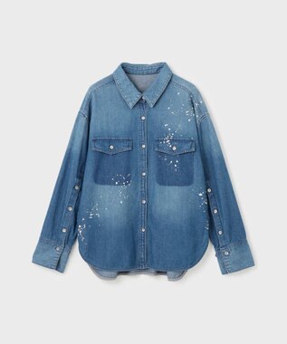 GRACE CONTINENTAL スリットスリーブデニムシャツ インディゴ