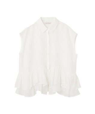 Green Parks ノースリーブフリルブラウス Off White
