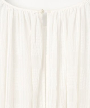 #Newans シアーチェックボリュームワンピース ホワイト