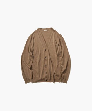 ATON RAMIE CASHMERE | Vネックニットカーディガン - UNISEX CAMEL