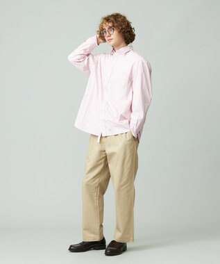 J.PRESS YORK STREET 【UNISEX】タイプライターストライプ シャツ ピンク系1
