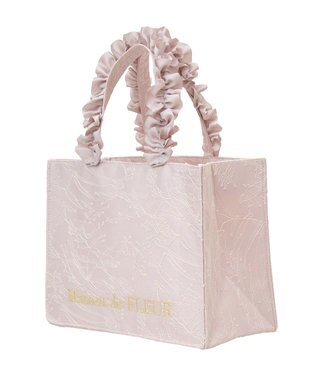 Maison de FLEUR レースフリルハンドルスクエアトートＳバッグ Pink