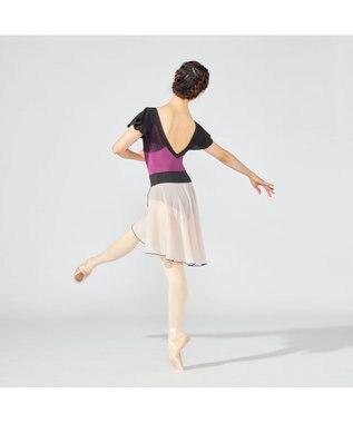 Chacott フレアスリーブレオタード ラズベリー