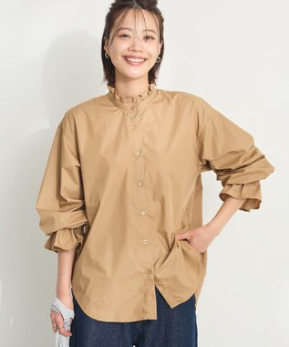 CRAFT STANDARD BOUTIQUE スタンドフリルブラウス Beige