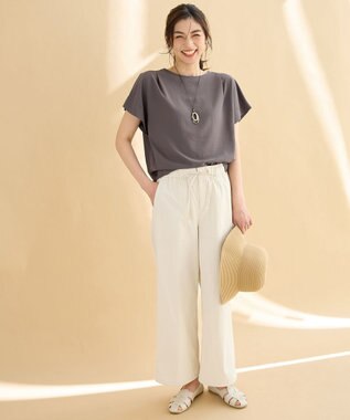 ANY 【ウエストゴム】撥水ナイロンベイカーパンツ エクリュ