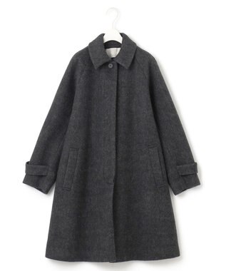 ICB ライトシャギーボンディング ステンカラーコート チャコール系