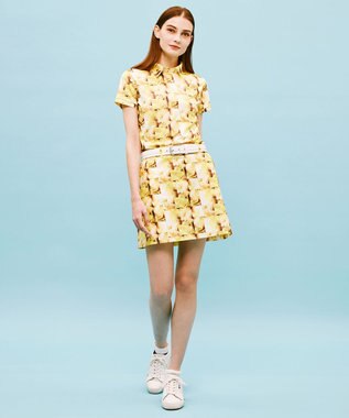 23区GOLF 【WOMEN】プランティカプリント 総柄 半袖ポロシャツ イエロー系5