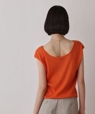 GRACE CONTINENTAL スパンコールリブトップ オレンジ