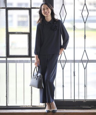 J.PRESS LADIES トリプル コサージュ ブラック系