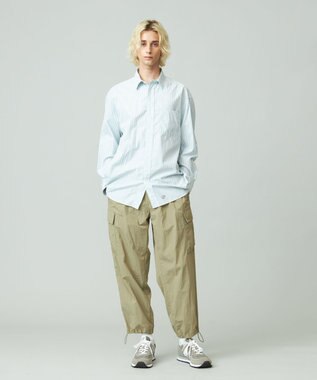 J.PRESS YORK STREET 【UNISEX】タイプライターストライプ シャツ グリーン系1